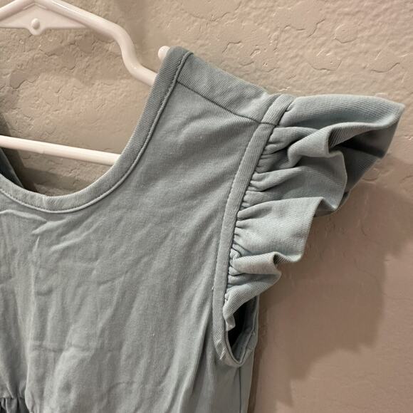 Hanna Andersson Raincloud Blue Super Soft Ruffle Skater Dress - Picture 2 of 9